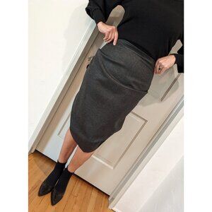 VIVIENNE WESTWOOD ANGLOMANIA Back Draped Gathered 100% Wool Green/Grey Skirt Sz6